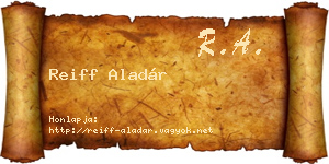 Reiff Aladár névjegykártya